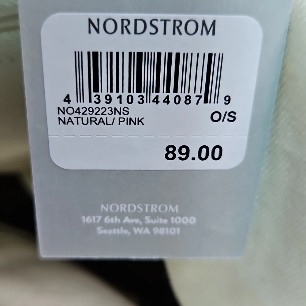 Nordstrom Pink and Cream Woven Tote